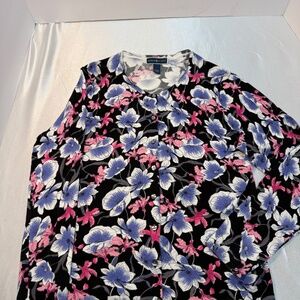 Karen Scott Floral Button-Up Blouse – Size L – Great Condition